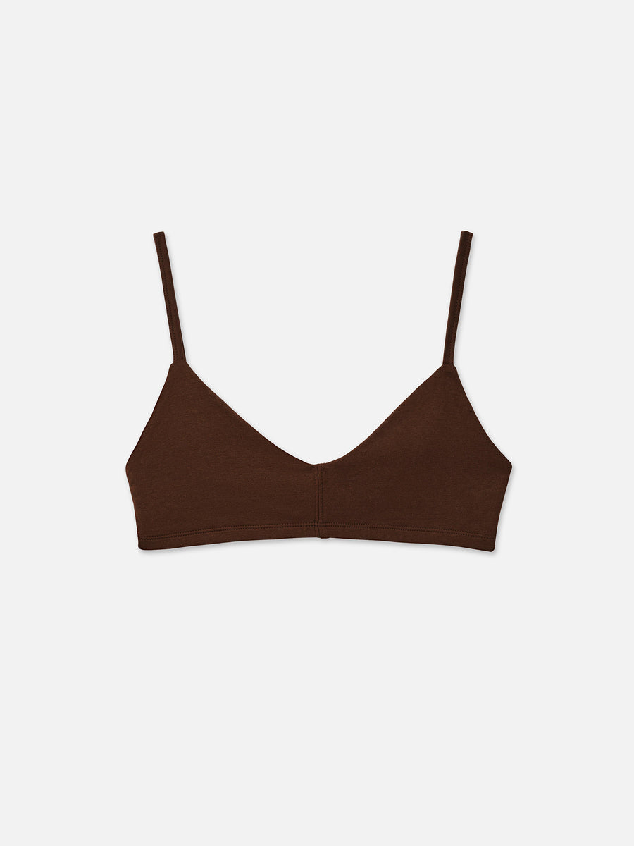 Organic Comfort Triangle Bralette-Intimates-MATE the Label-ESPRESSO-XS-MATE the Label