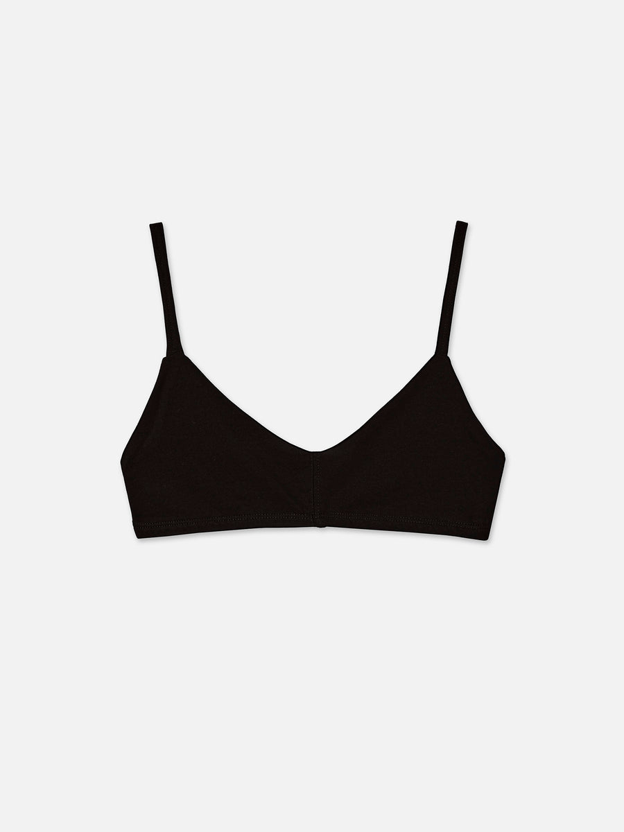 Organic Comfort Triangle Bralette-Intimates-MATE the Label-JET BLACK-XS-MATE the Label