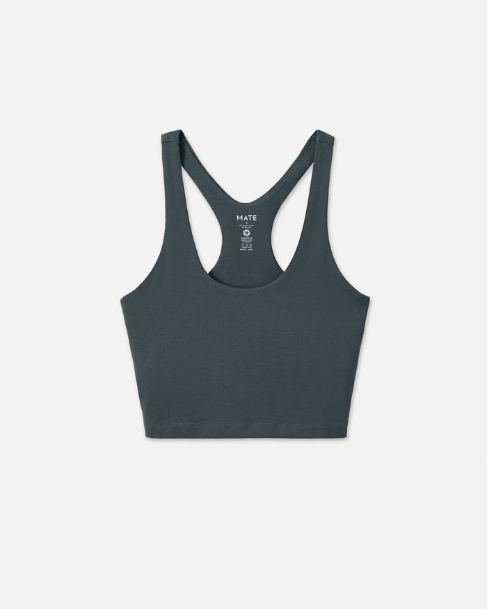 Organic Stretch Racer Tank-Active-MATE the Label-FOREST-XS-MATE the Label