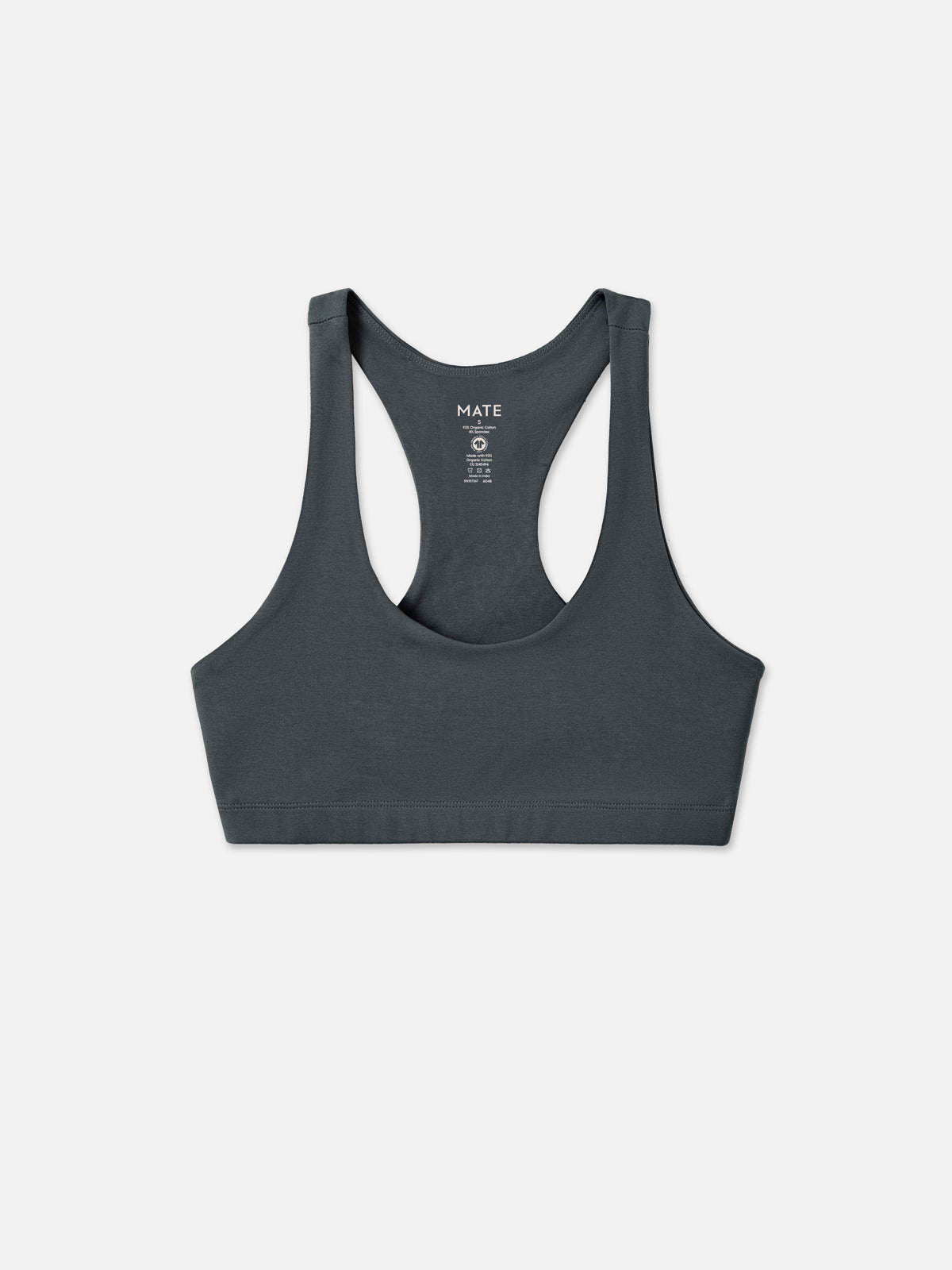Organic stretch racerback sports bra in Forest green – MATE the Label