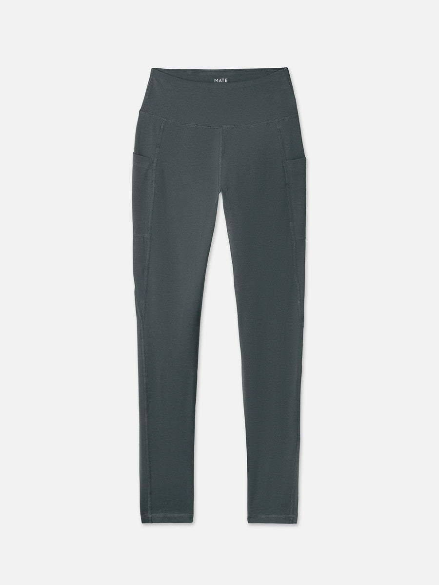 Organic stretch pocket legging in Forest green – MATE the Label