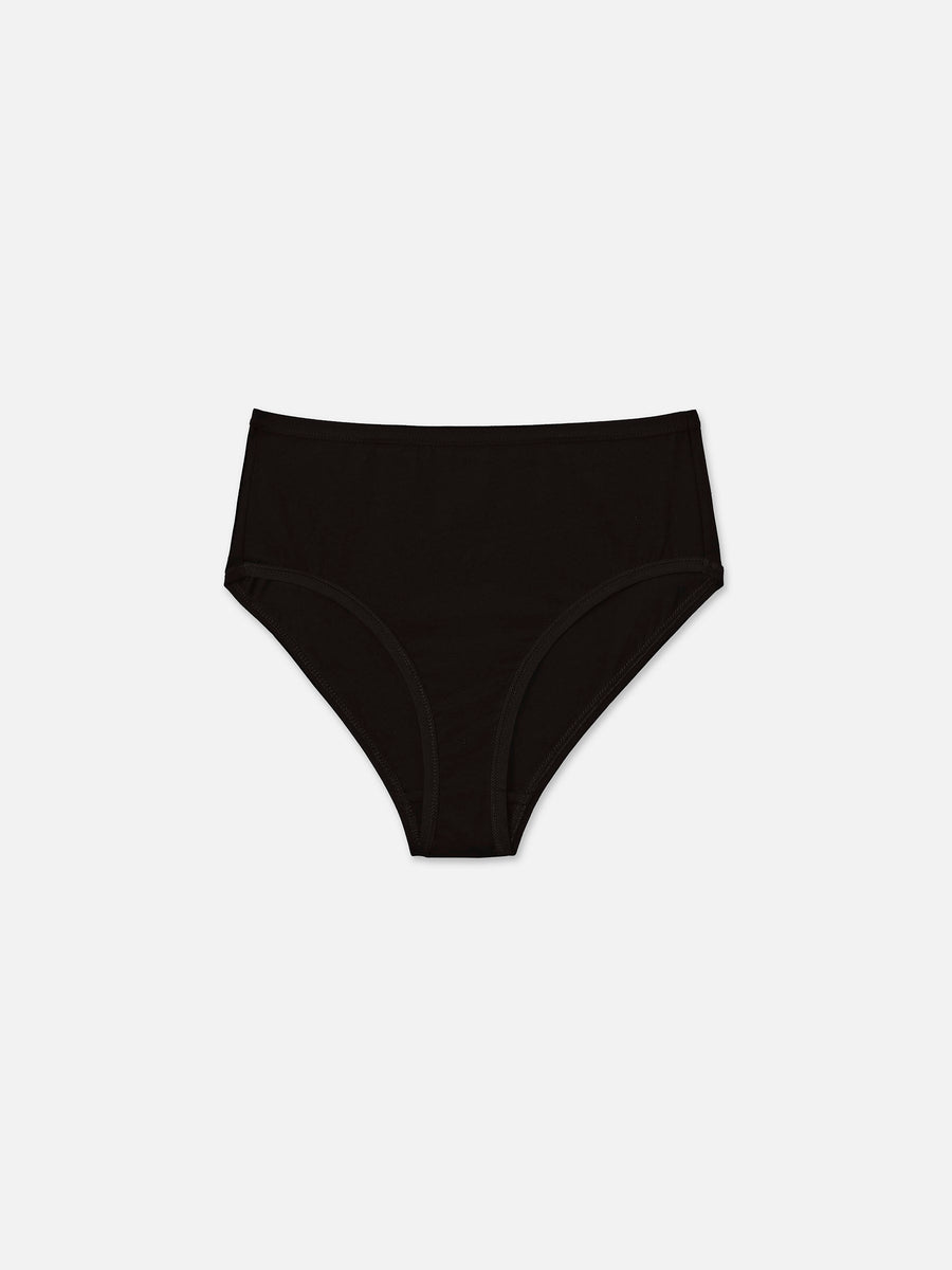 Organic Comfort High Waist Brief-Intimates-MATE the Label-JET BLACK-XS-MATE the Label