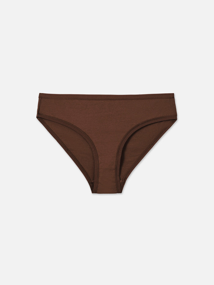 Organic Comfort Mid Rise Bikini-Intimates-MATE the Label-ESPRESSO-XS-MATE the Label