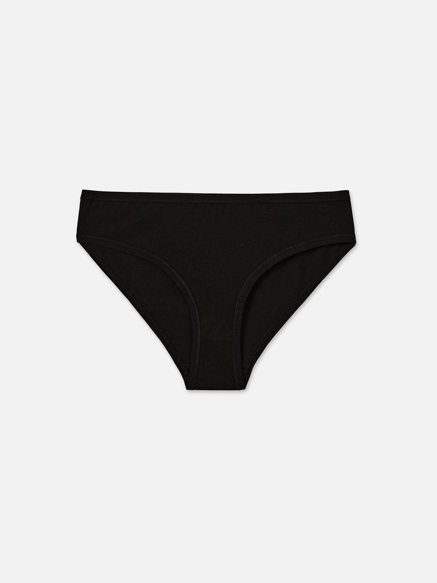 Organic Comfort Mid Rise Bikini-Intimates-MATE the Label-JET BLACK-XS-MATE the Label