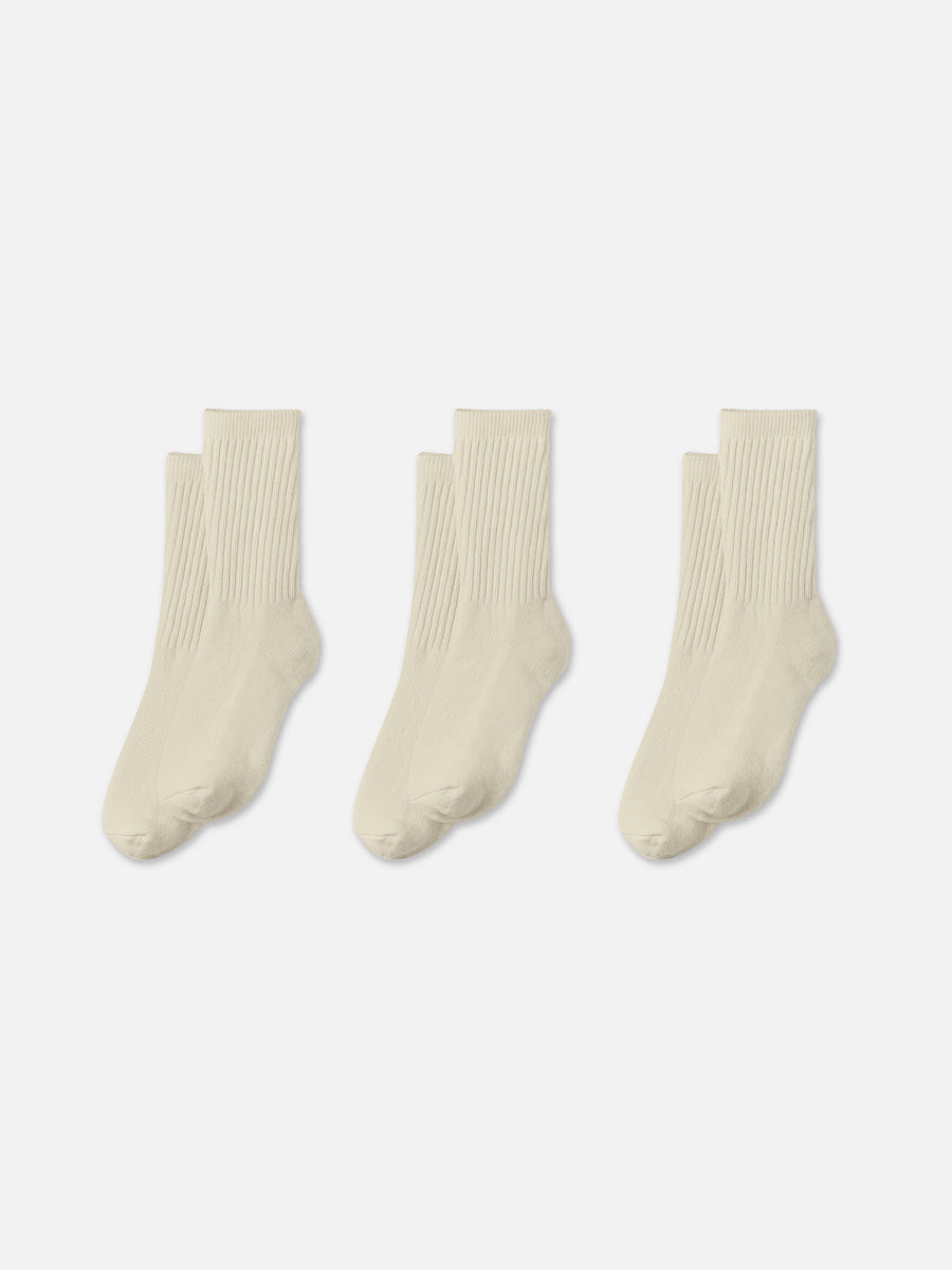 Organic Cotton Sock 3 Pack-Intimates-MATE the Label-NATURAL-S/M-MATE the Label