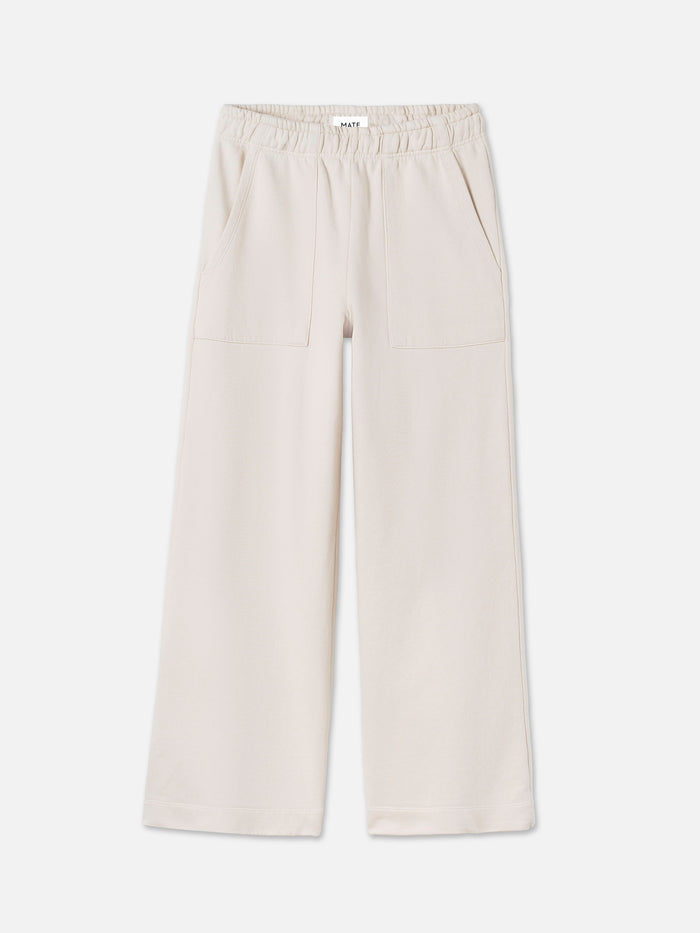 Organic Fleece Wide Leg Pant-Sweatpants-MATE the Label-BONE-XS-MATE the Label
