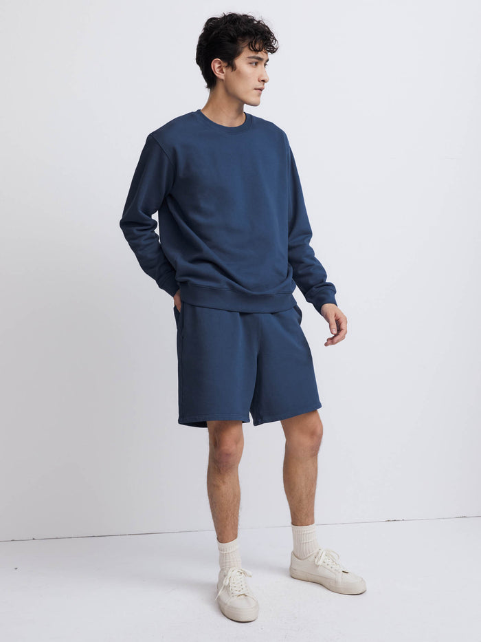 Men's Organic Fleece Crew Neck Sweatshirt-Sweatshirts-MATE the Label-MIDNIGHT-S-MATE the Label