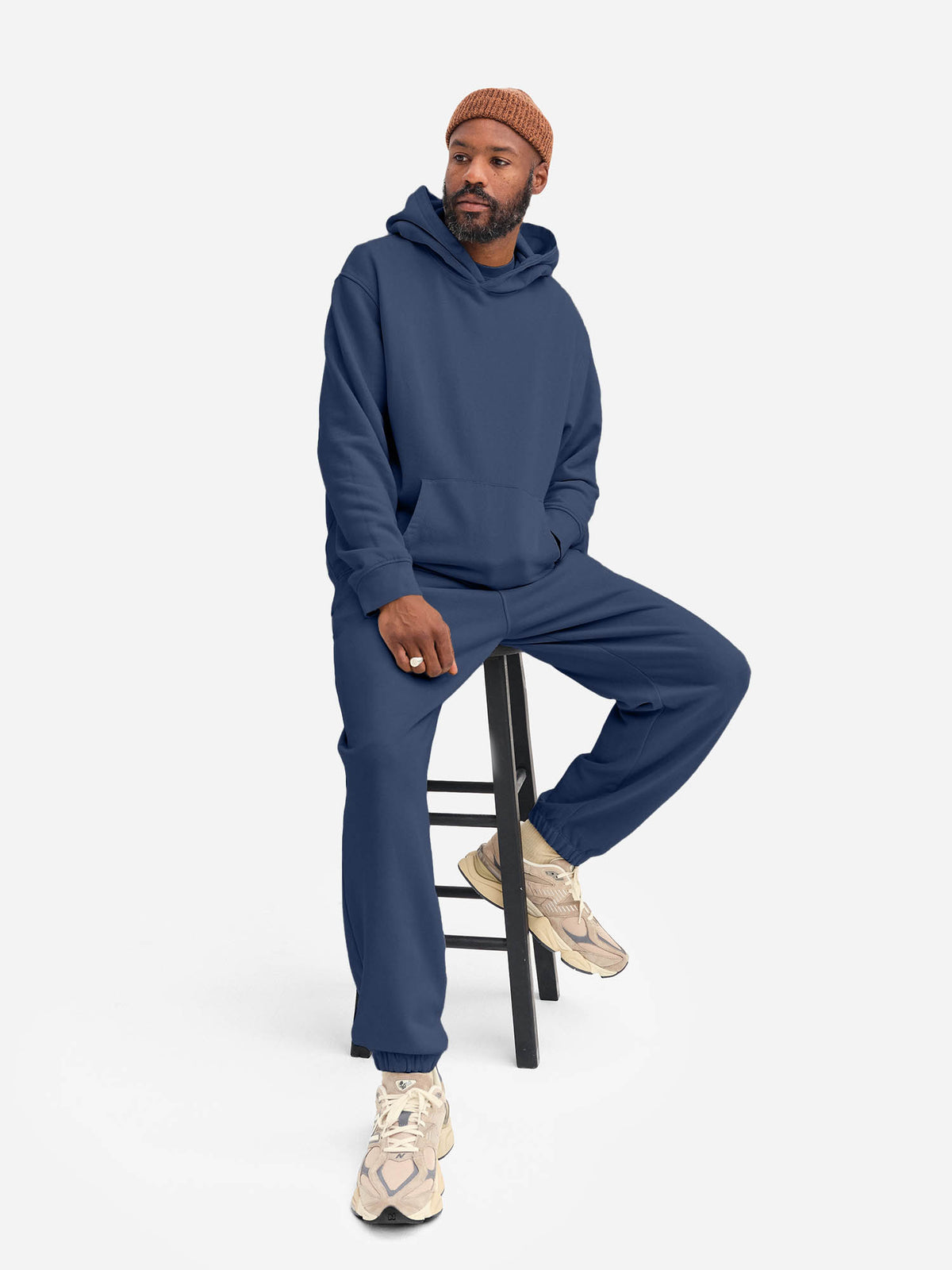 Men's Organic Fleece Relaxed Sweatpant-Sweatpants-MATE the Label-MIDNIGHT-S-MATE the Label