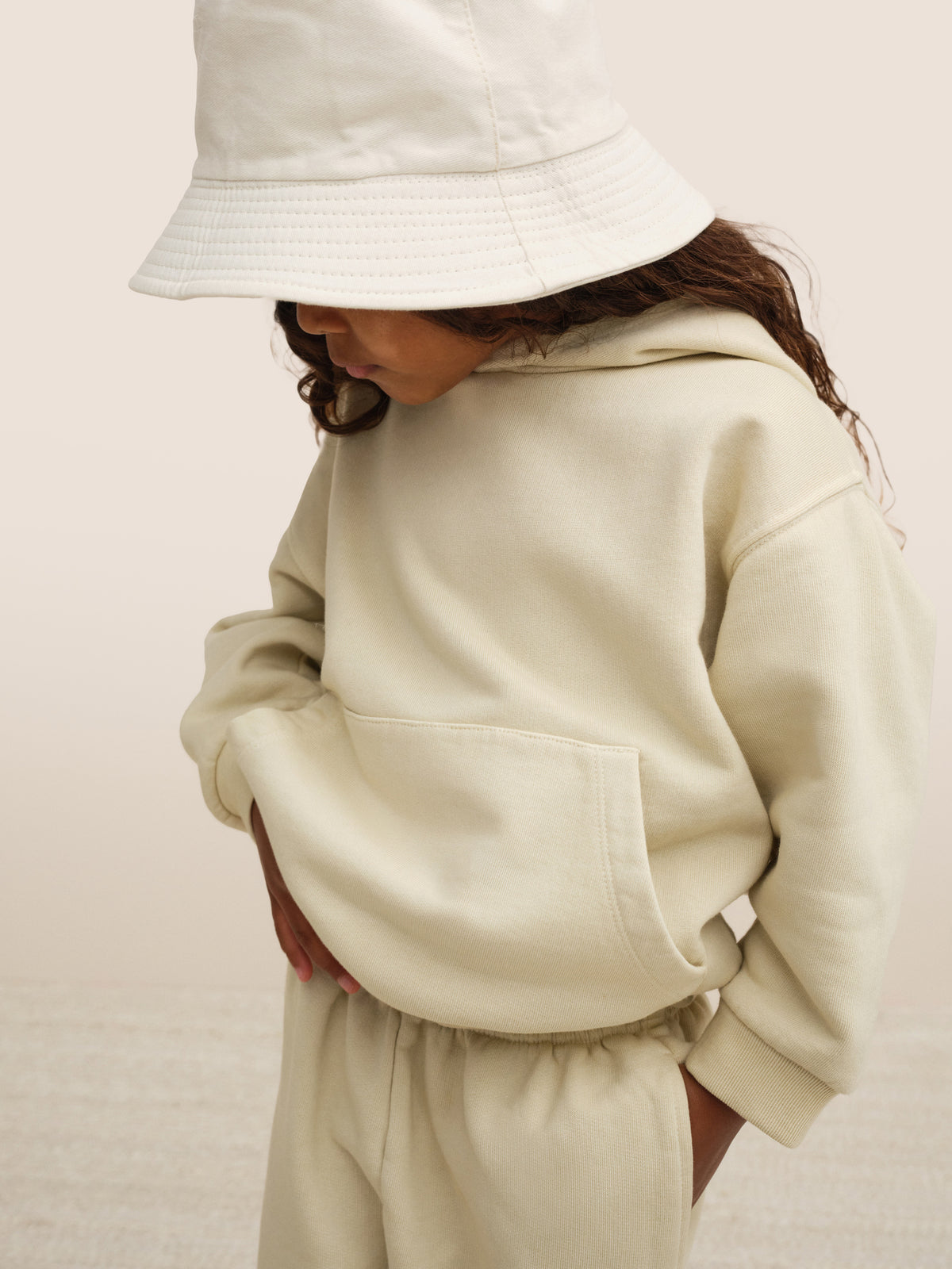Mini Organic Fleece Hoodie-Sweatshirts-MATE the Label-BONE-0/6m-MATE the Label