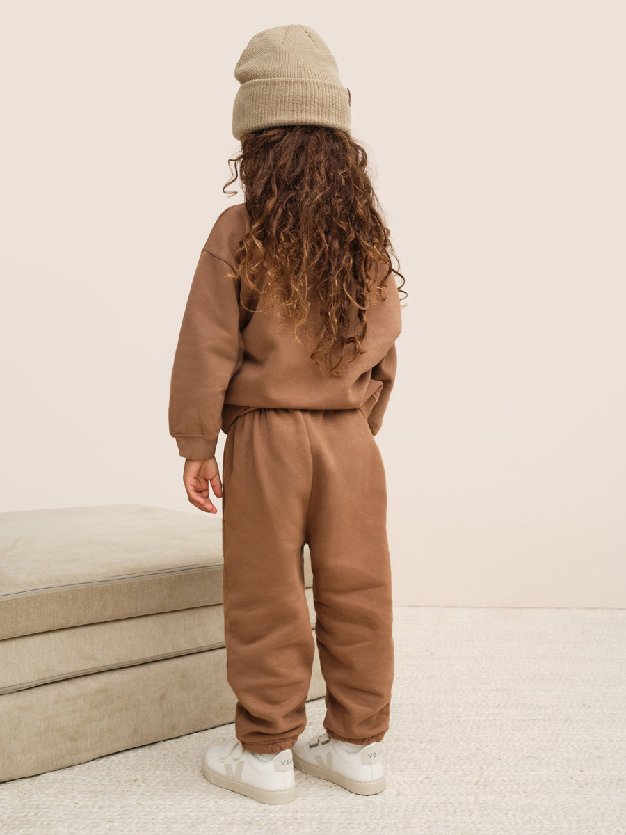 Mini Organic Fleece Sweatpant-Sweatpants-MATE the Label-COFFEE-0/6m-MATE the Label