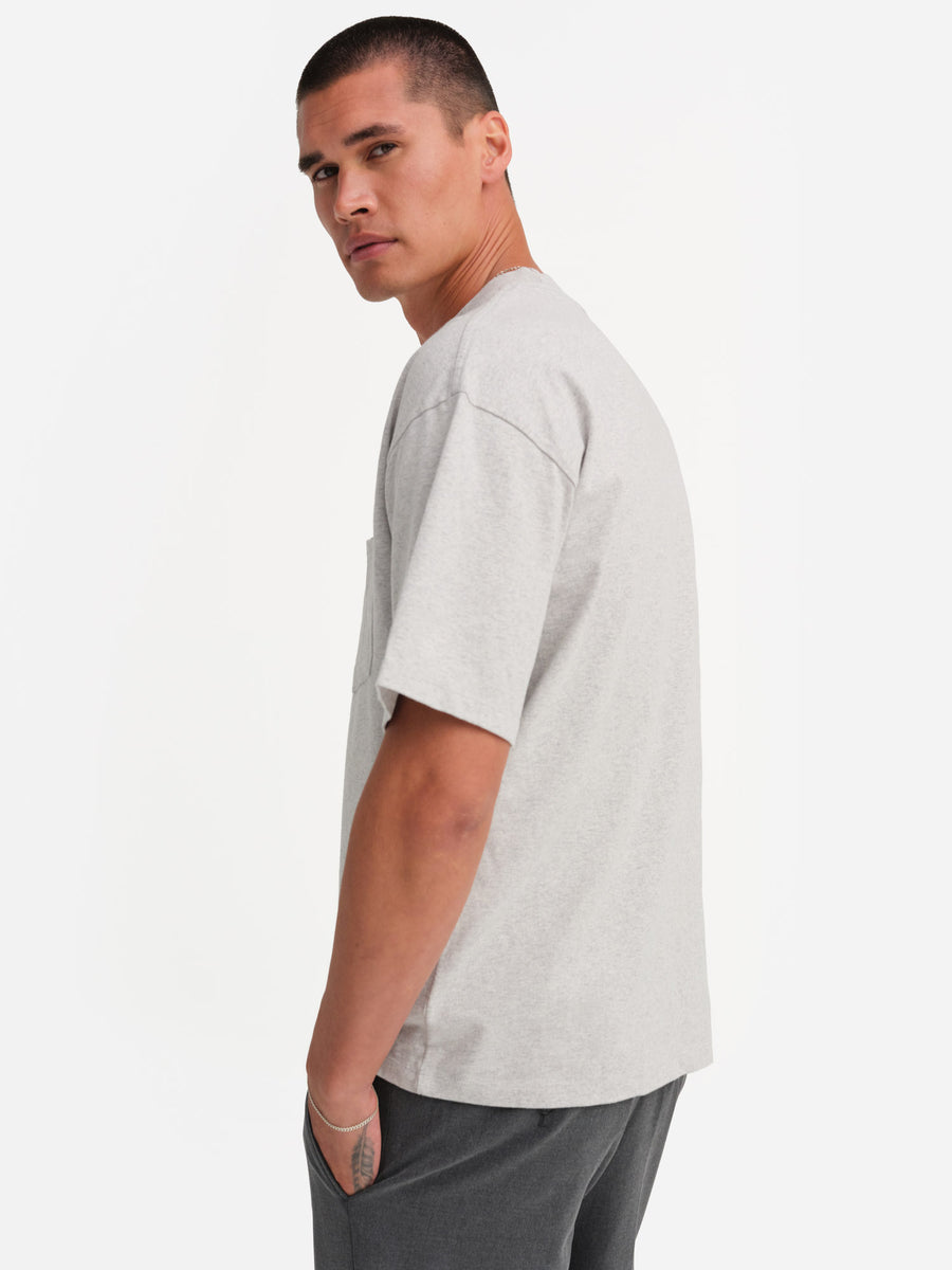 Men's Organic Heavyweight Cotton Relaxed Tee-Tees-MATE the Label-HEATHER GREY-S-MATE the Label