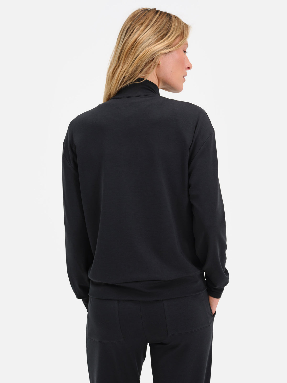 Seacell Tencel Quarter Zip Pullover-Sweatshirts-MATE the Label-JET BLACK-XS-MATE the Label