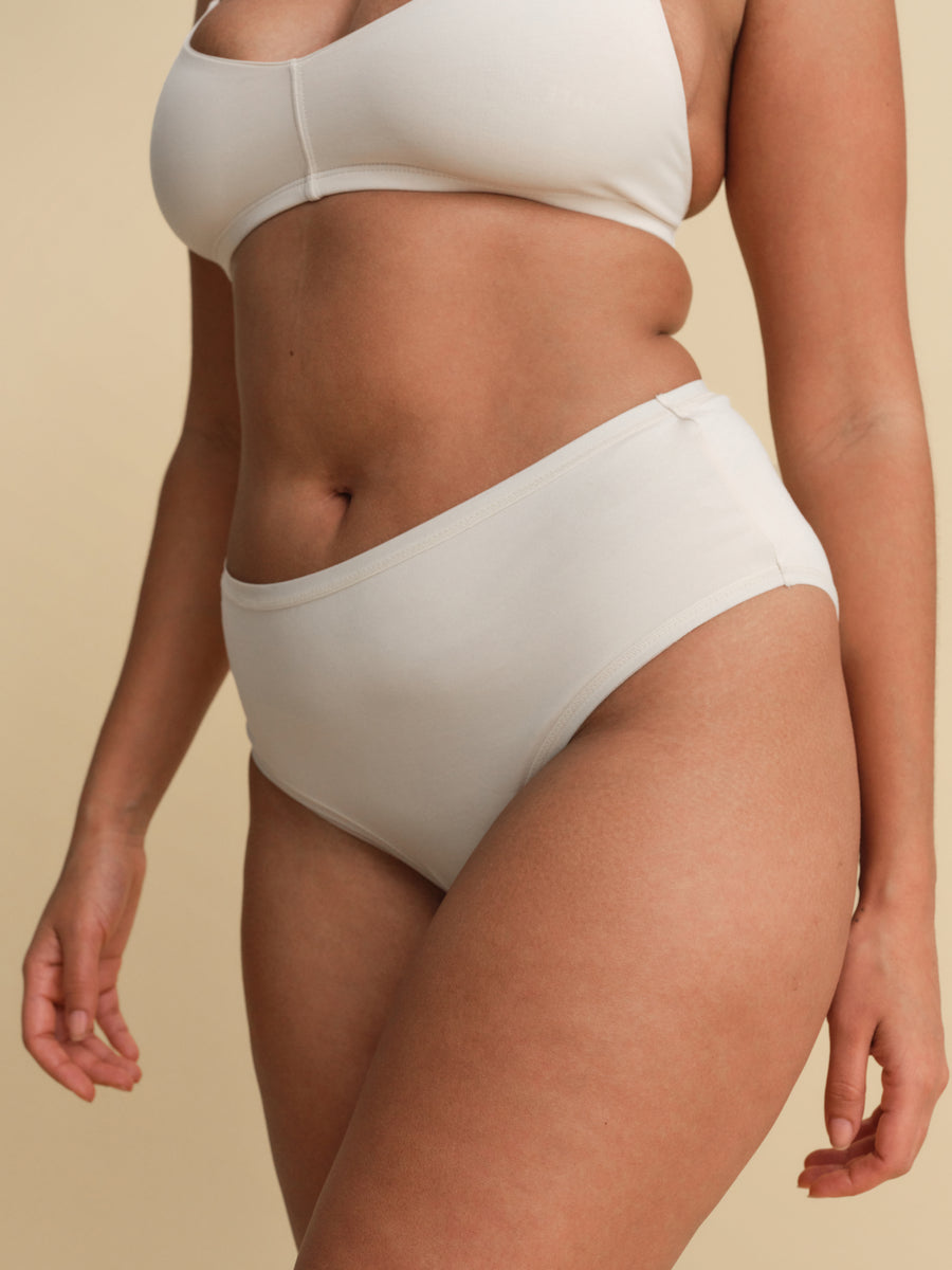Organic Comfort High Waist Brief-Intimates-MATE the Label-BONE-XS-MATE the Label