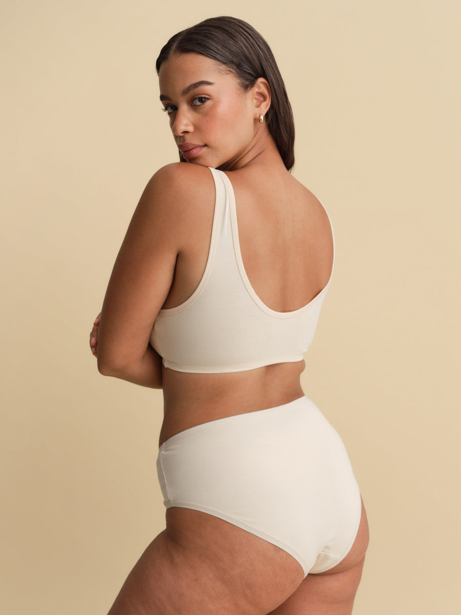 Organic Comfort Scoop Bralette-Intimates-MATE the Label-SAND-XS-MATE the Label