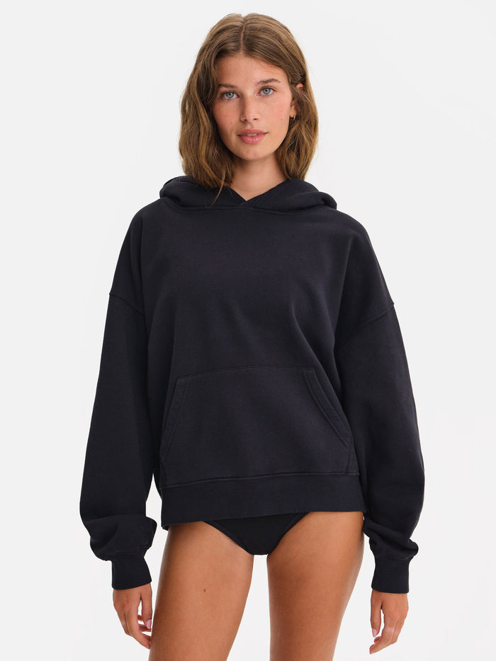 Organic Fleece Pocket Hoodie-MATE the Label-JET BLACK-XS-MATE the Label