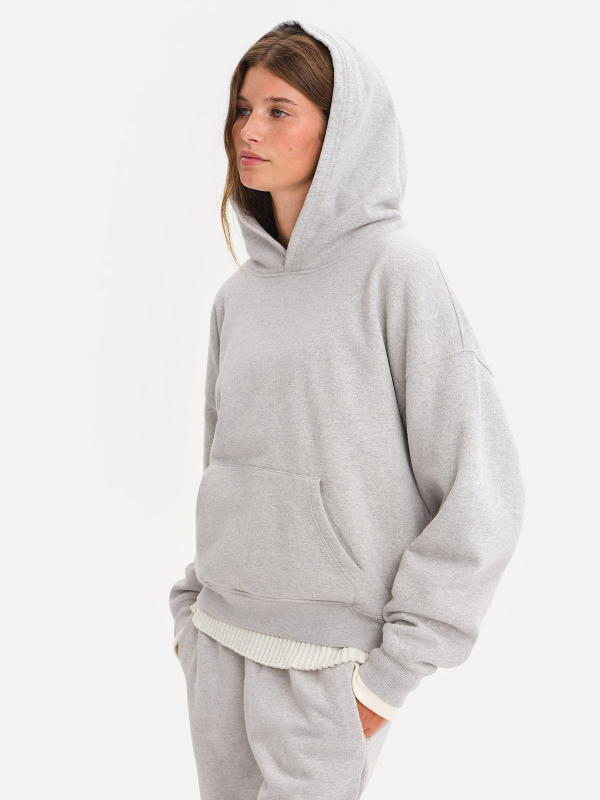 Organic Fleece Pocket Hoodie-MATE the Label-HEATHER GREY-XS-MATE the Label