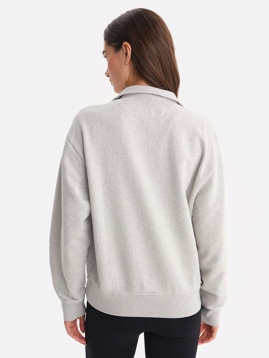 Organic Fleece Quarter Zip Sweatshirt-Sweatshirts-MATE the Label-HEATHER GREY-XS-MATE the Label