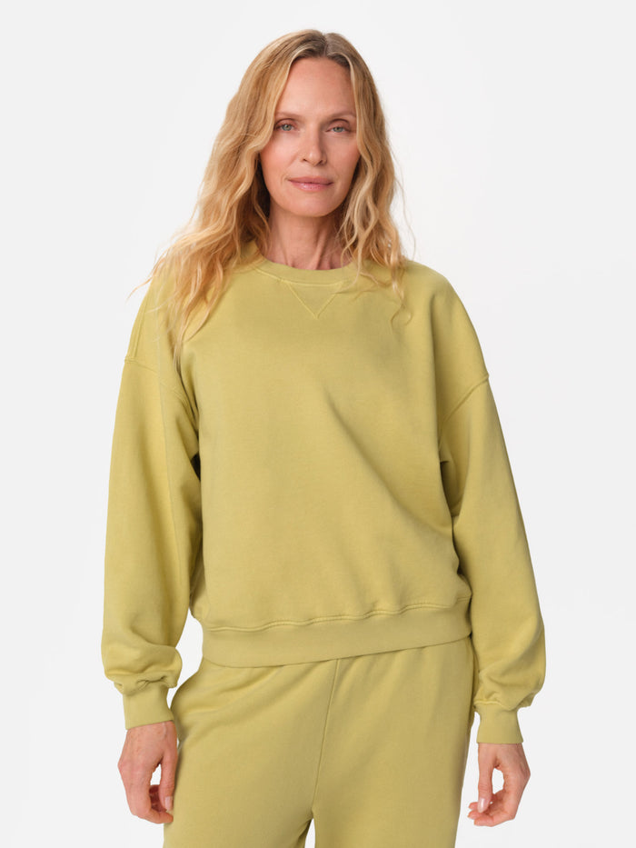 Organic Fleece Relaxed Crewneck Sweatshirt-Sweatshirts-MATE the Label-LEEK-XS-MATE the Label