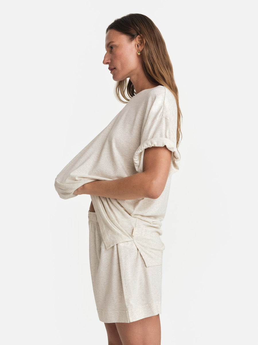 Tencel Sleep Oversized Tee-Sleep-MATE the Label-HEATHER OAT-XS-MATE the Label