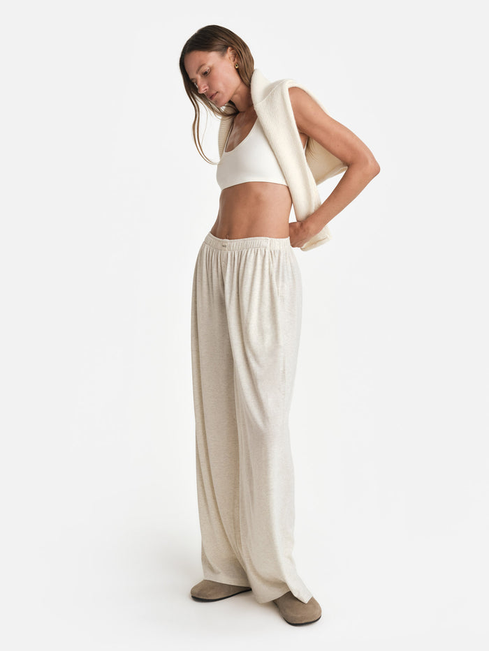 Tencel Sleep Wide Leg Pant-Sleep-MATE the Label-HEATHER OAT-XS-MATE the Label