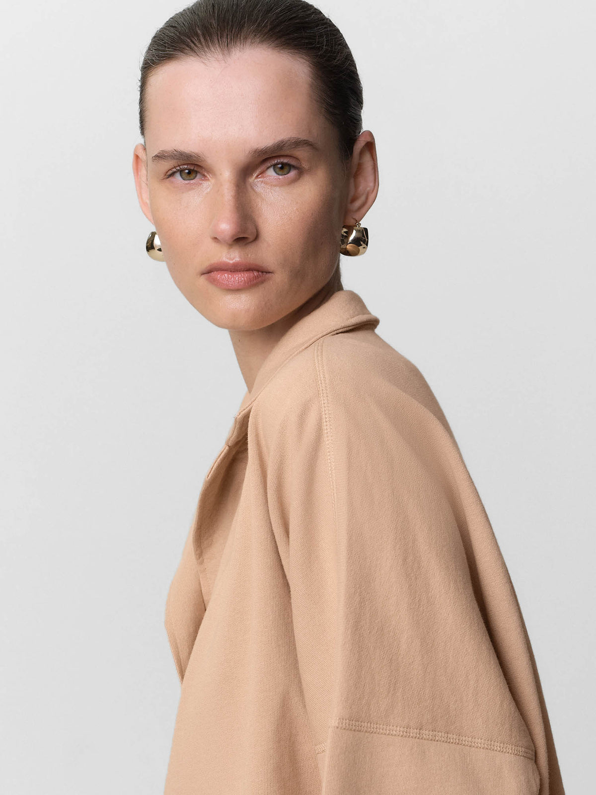 Organic Lightweight Terry Polo-Sweatshirts-MATE the Label-GINGER-XS-MATE the Label