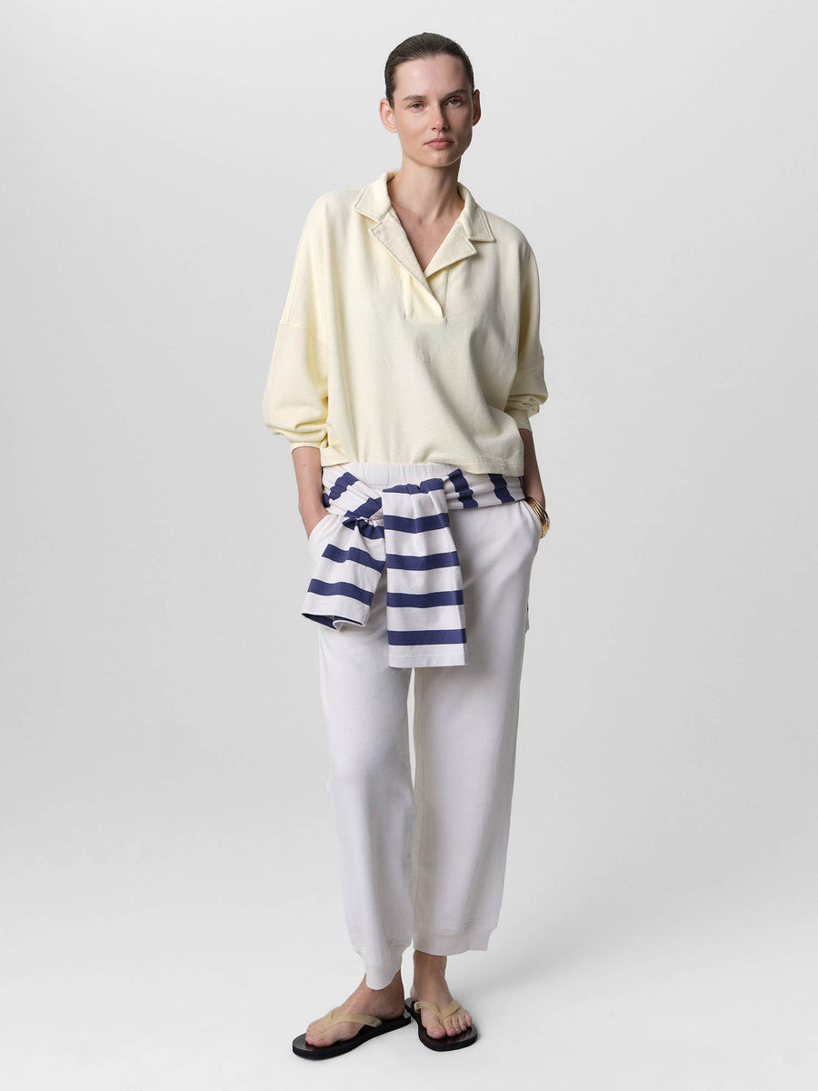 Organic Lightweight Terry Polo-Sweatshirts-MATE the Label-MERINGUE-XS-MATE the Label