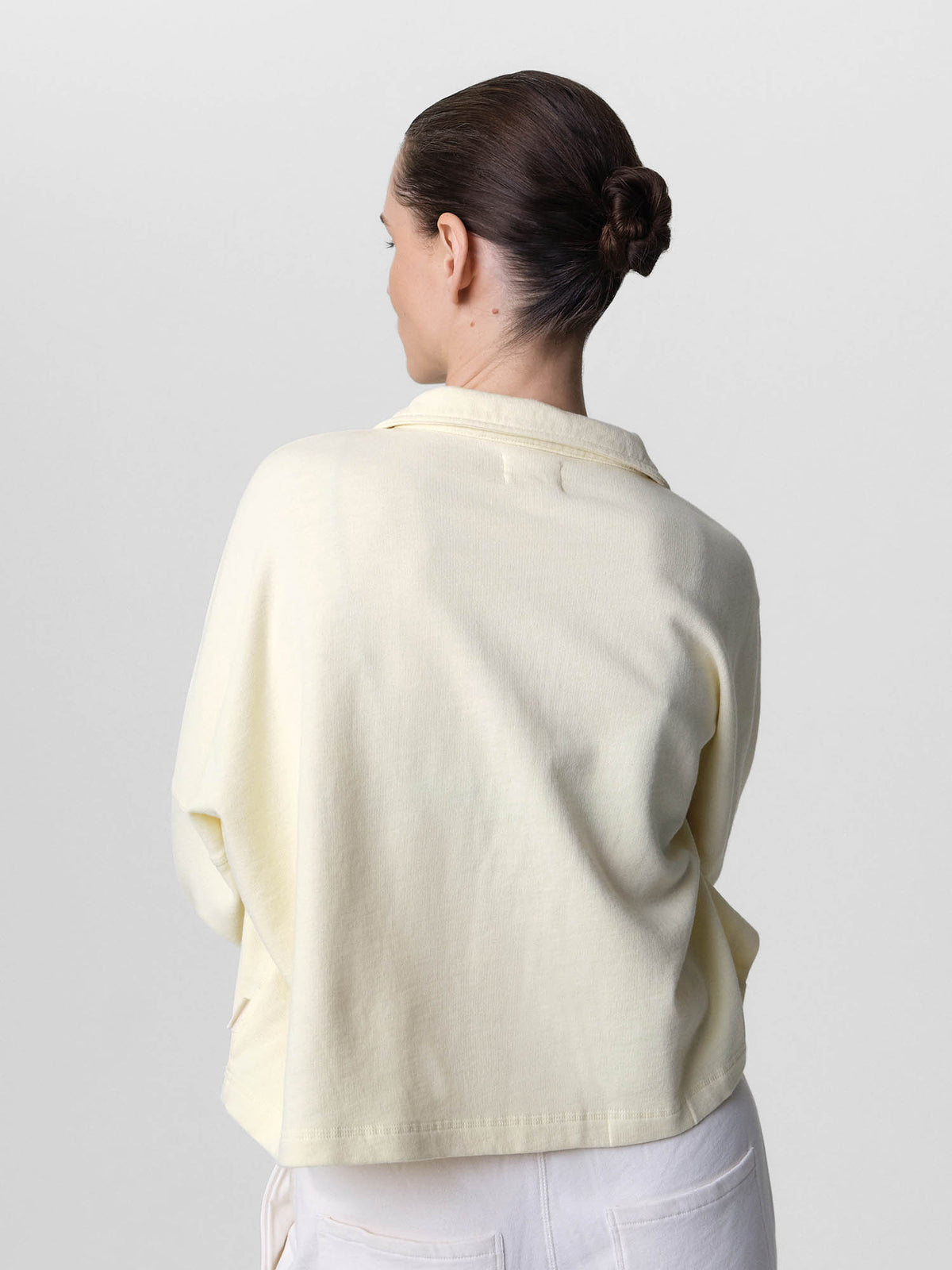 Organic Lightweight Terry Polo-Sweatshirts-MATE the Label-MERINGUE-XS-MATE the Label