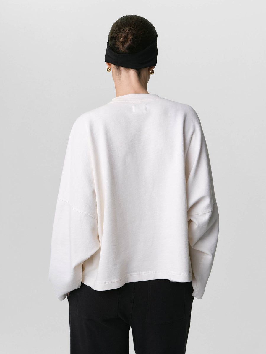 Organic Lightweight Terry Oversized Sweatshirt-Sweatshirts-MATE the Label-BONE-XS-MATE the Label