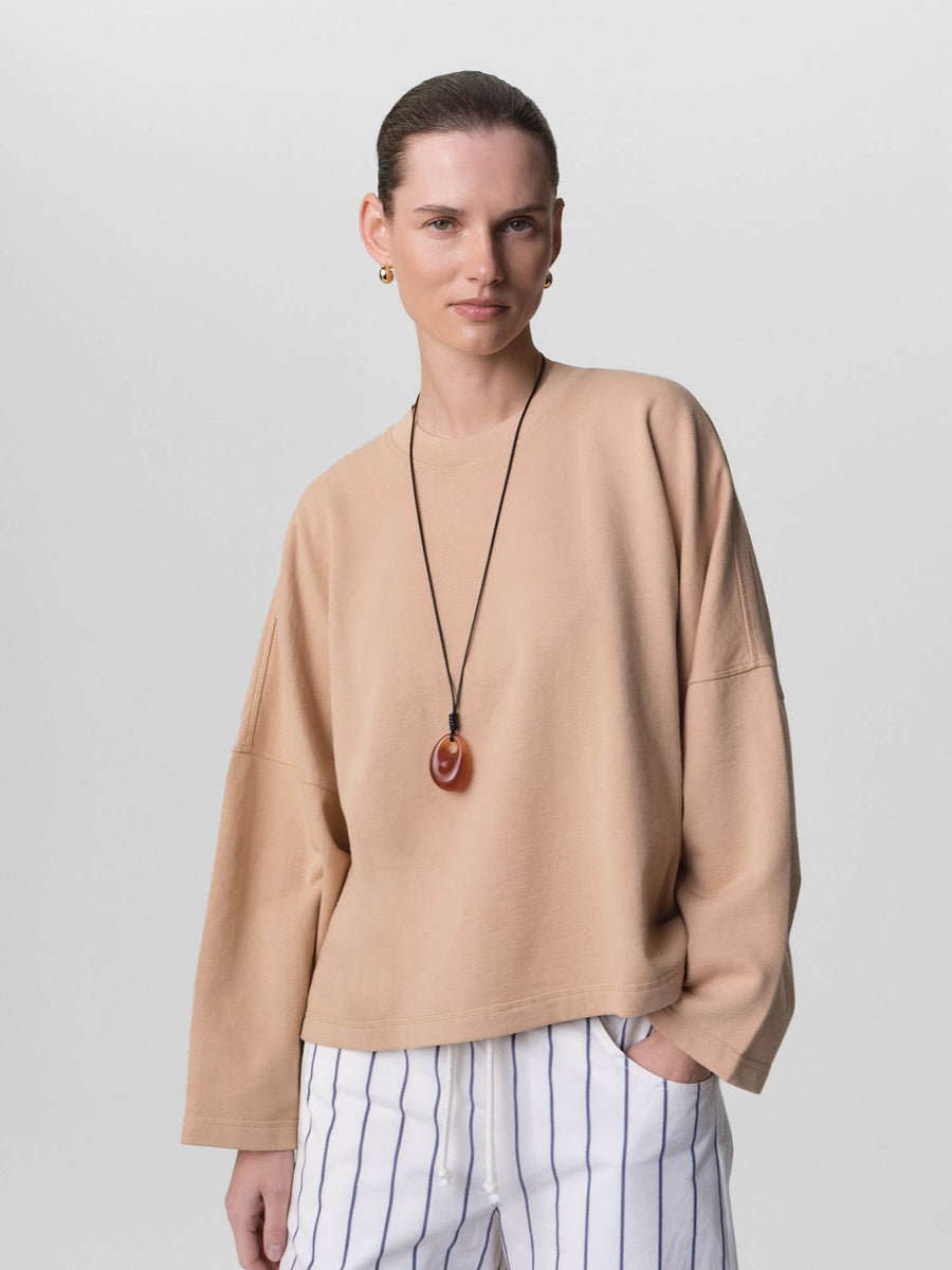 Organic Lightweight Terry Oversized Sweatshirt-Sweatshirts-MATE the Label-GINGER-XS-MATE the Label