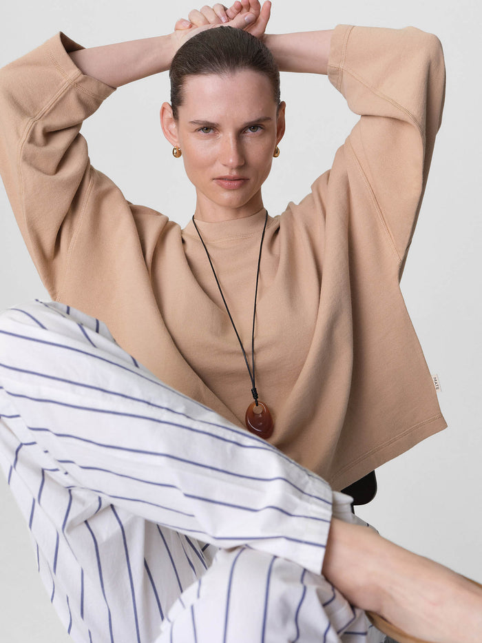 Organic Lightweight Terry Oversized Sweatshirt-Sweatshirts-MATE the Label-GINGER-XS-MATE the Label
