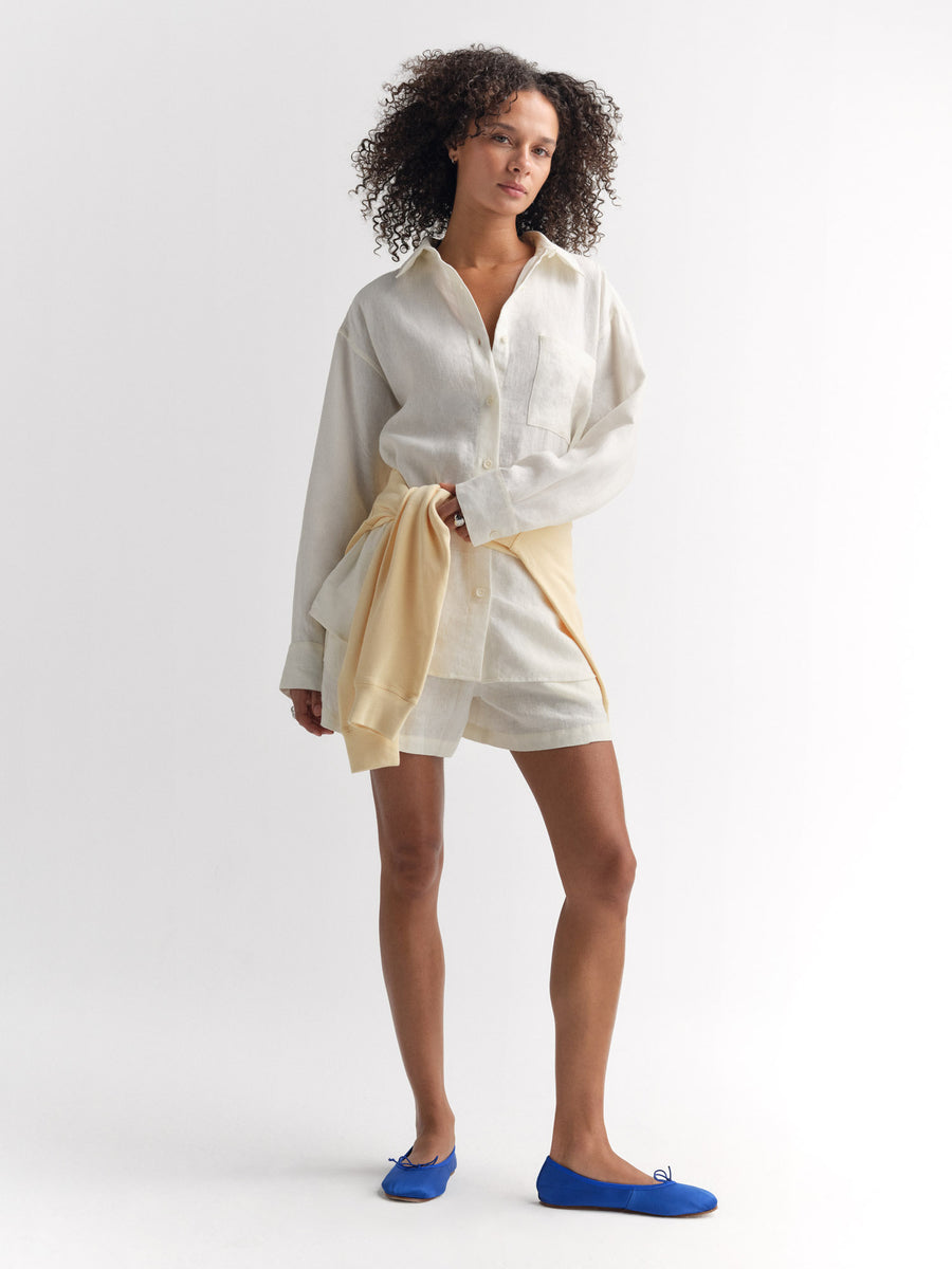 Organic Linen Short-Short-MATE the Label-BONE-XS-MATE the Label