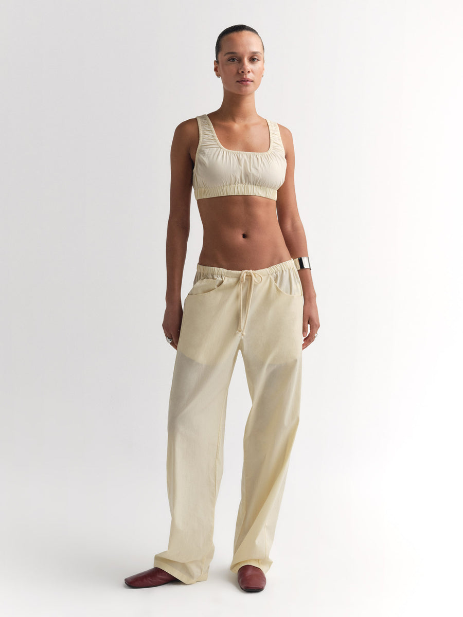 Organic Poplin Essential Pant-Pant-MATE the Label-CUSTARD-XS-MATE the Label