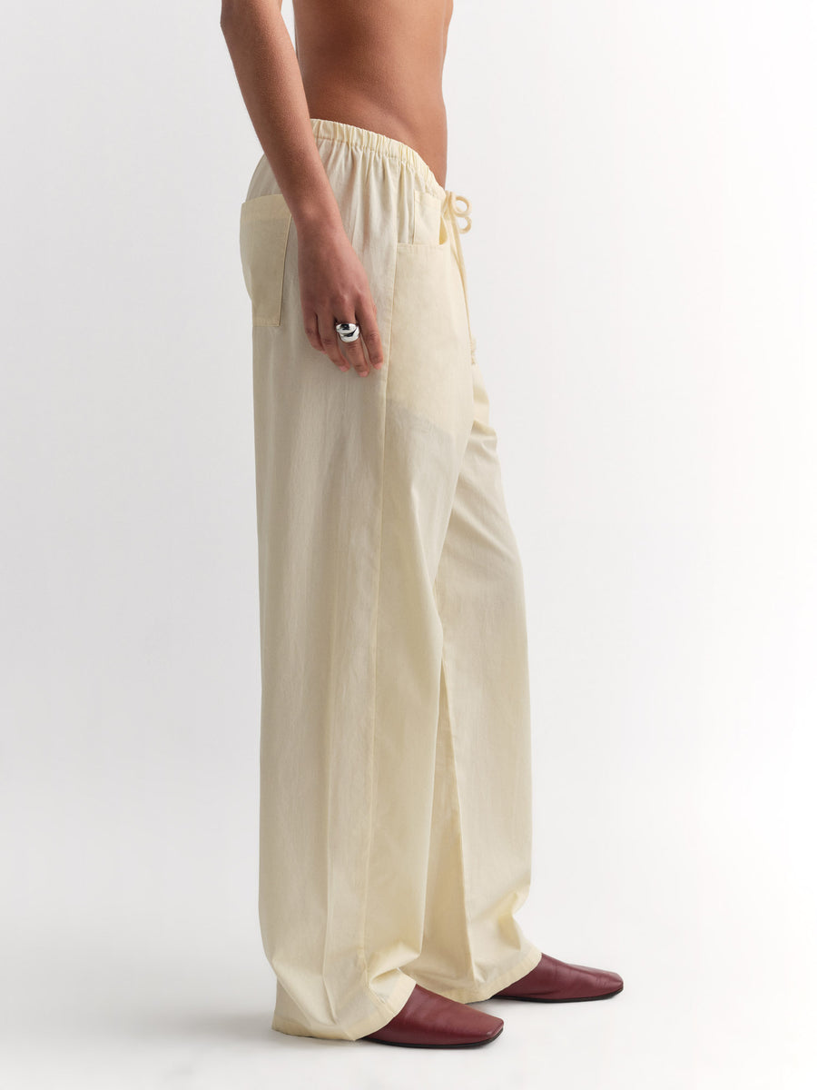 Organic Poplin Essential Pant-Pant-MATE the Label-CUSTARD-XS-MATE the Label