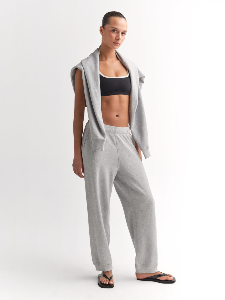 Organic Lightweight Terry Sweatpants-Sweatpants-MATE the Label-HEATHER GREY-XS-MATE the Label