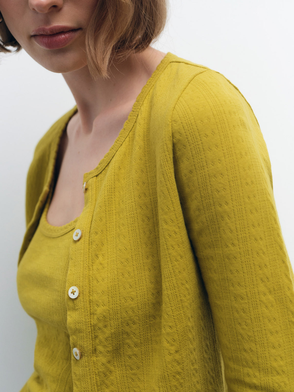 Organic Pointelle Cardigan - [variant_title] - MATE the Label