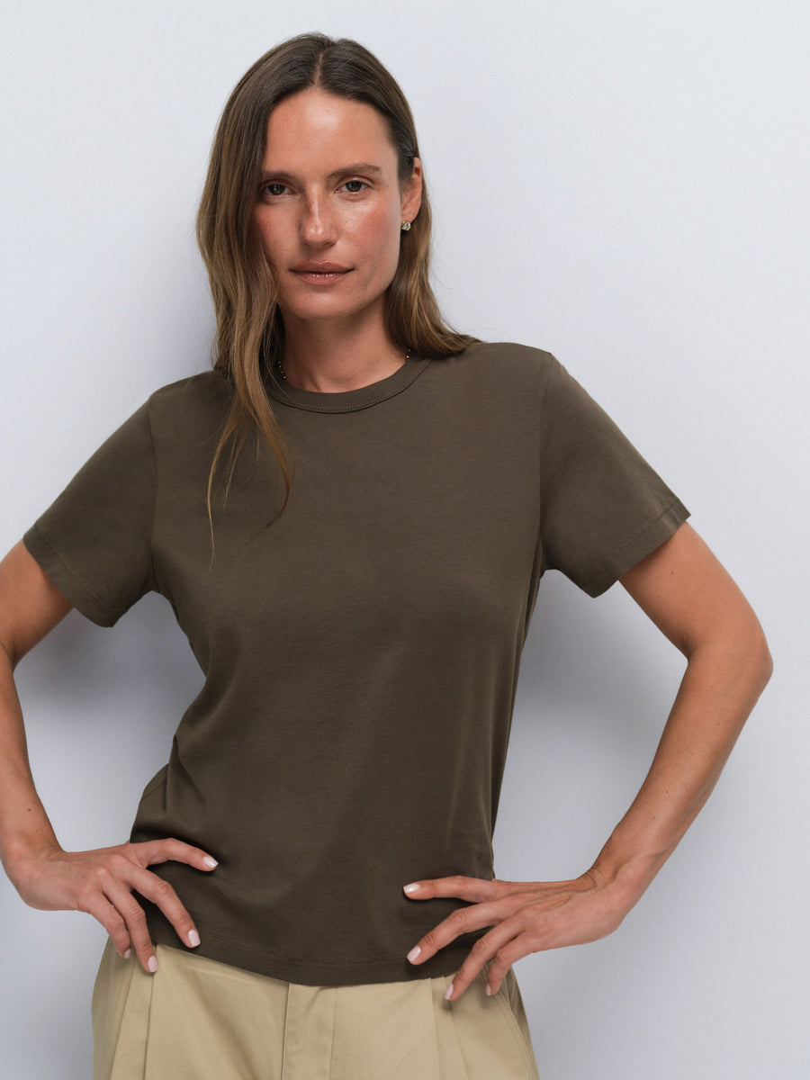 Organic Pima Classic Tee in Mocha — product photo