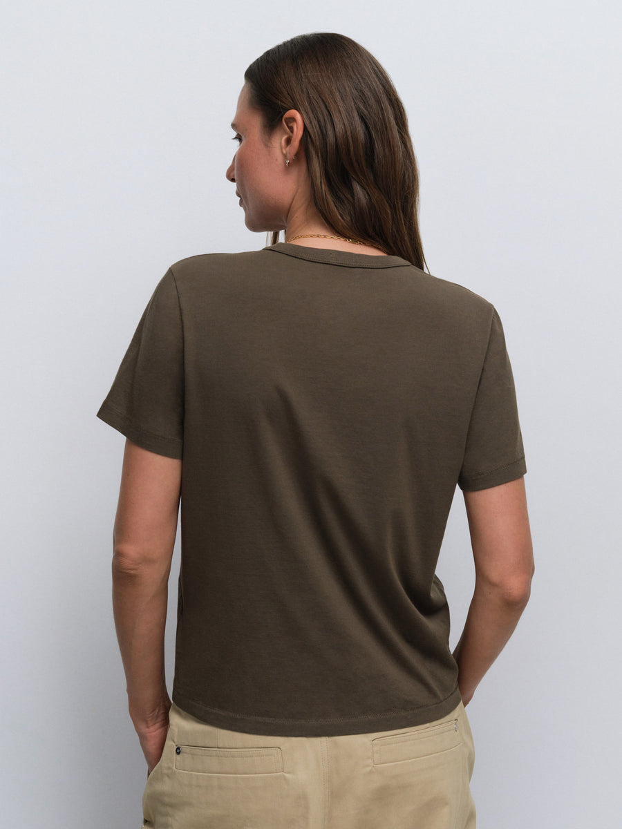 Organic Pima Classic Tee in Mocha — product photo