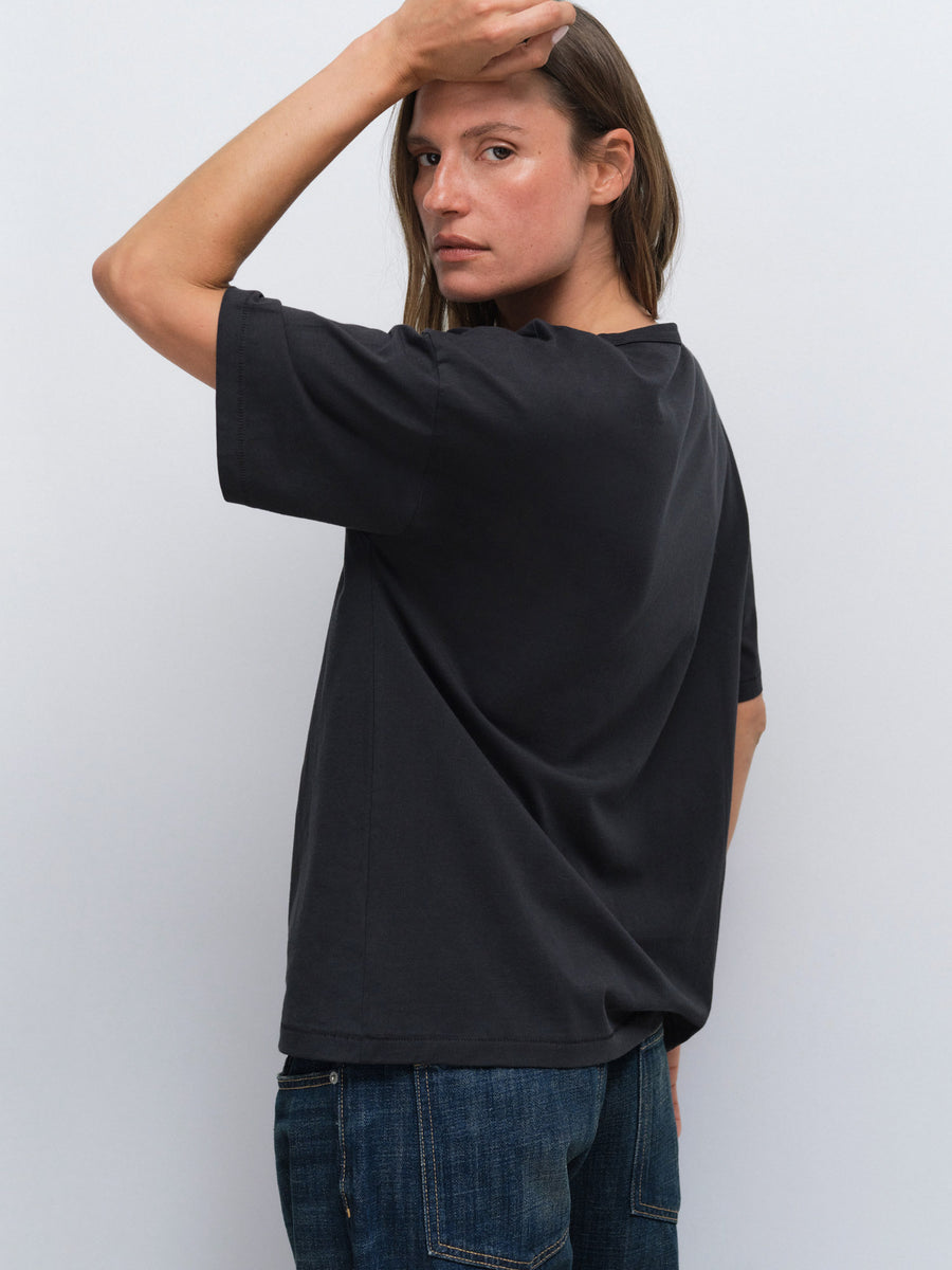 Organic Pima Oversized Tee in Mocha — product photo