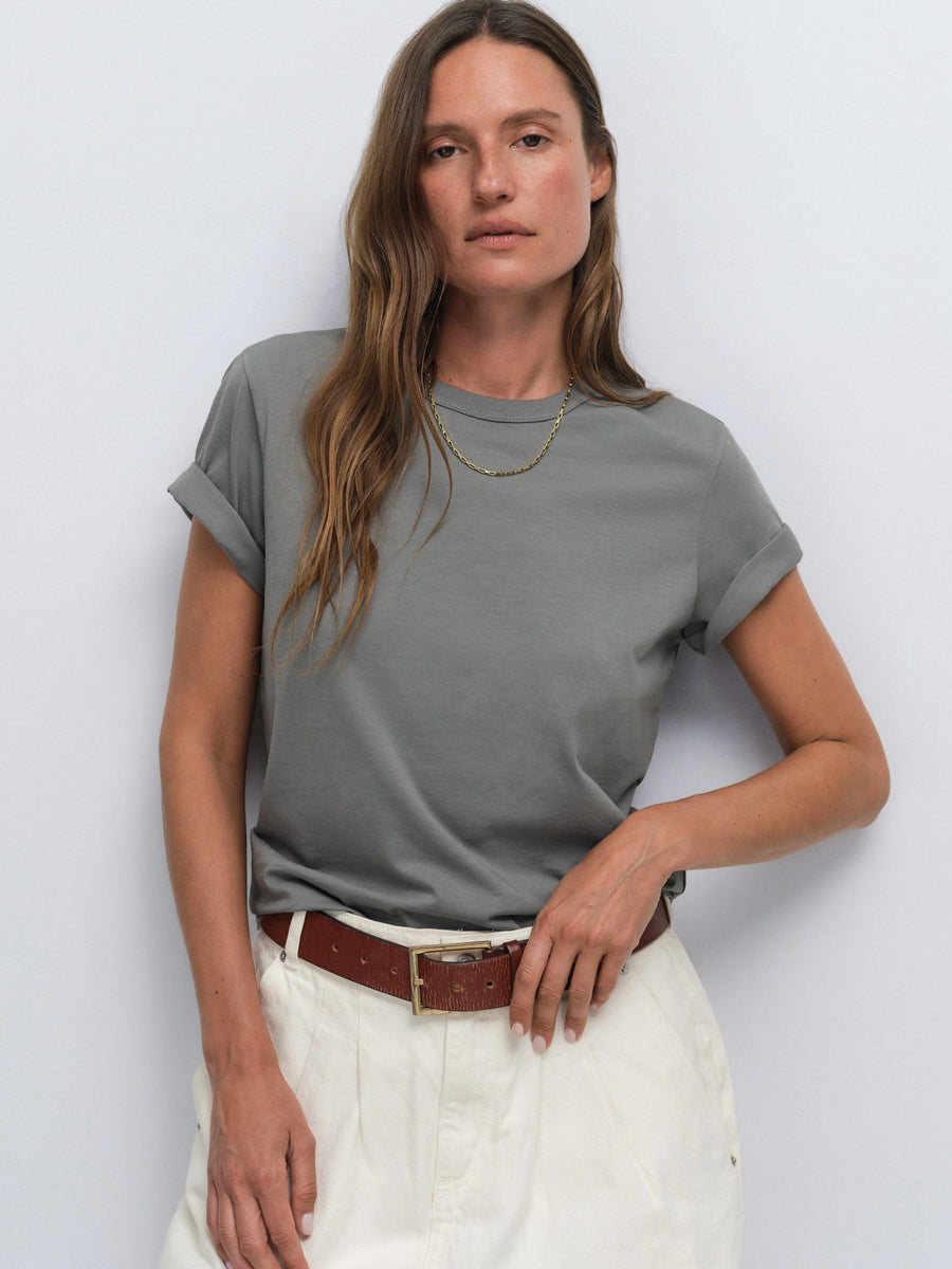 Organic Pima Classic Tee in Thyme — product photo