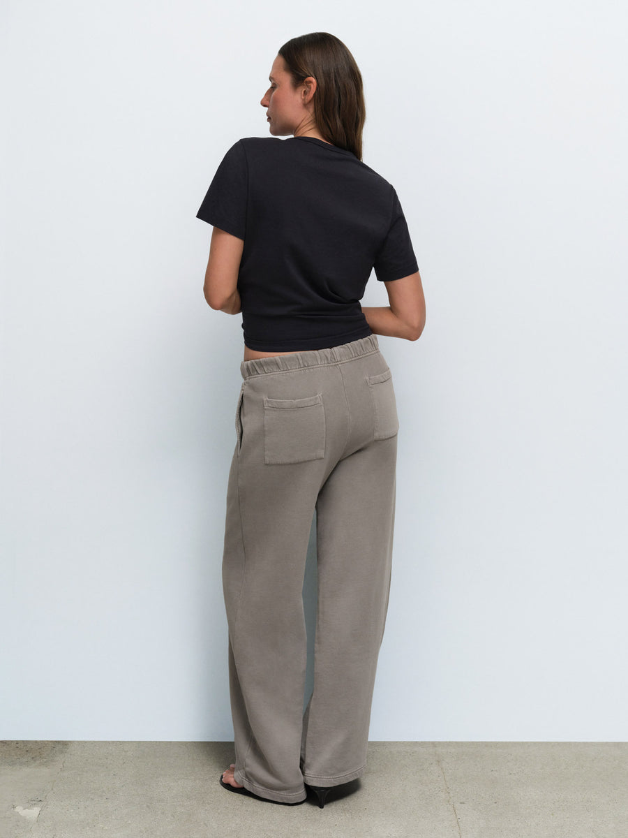 Organic Fleece Straight Leg Sweatpants in Pebble — product photo