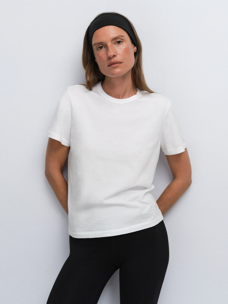 Organic Pima Classic Tee in True White — product photo