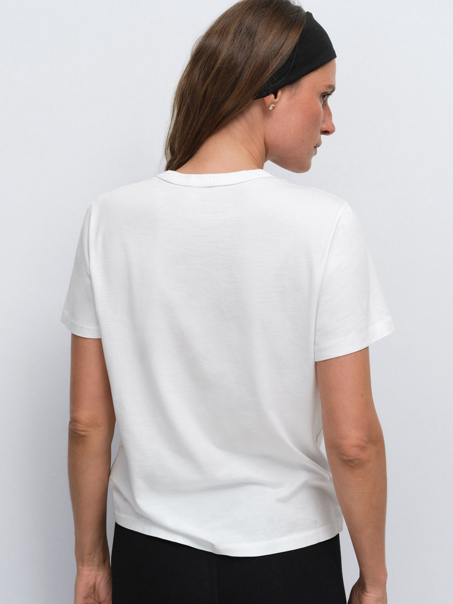 Organic Pima Classic Tee in True White — product photo