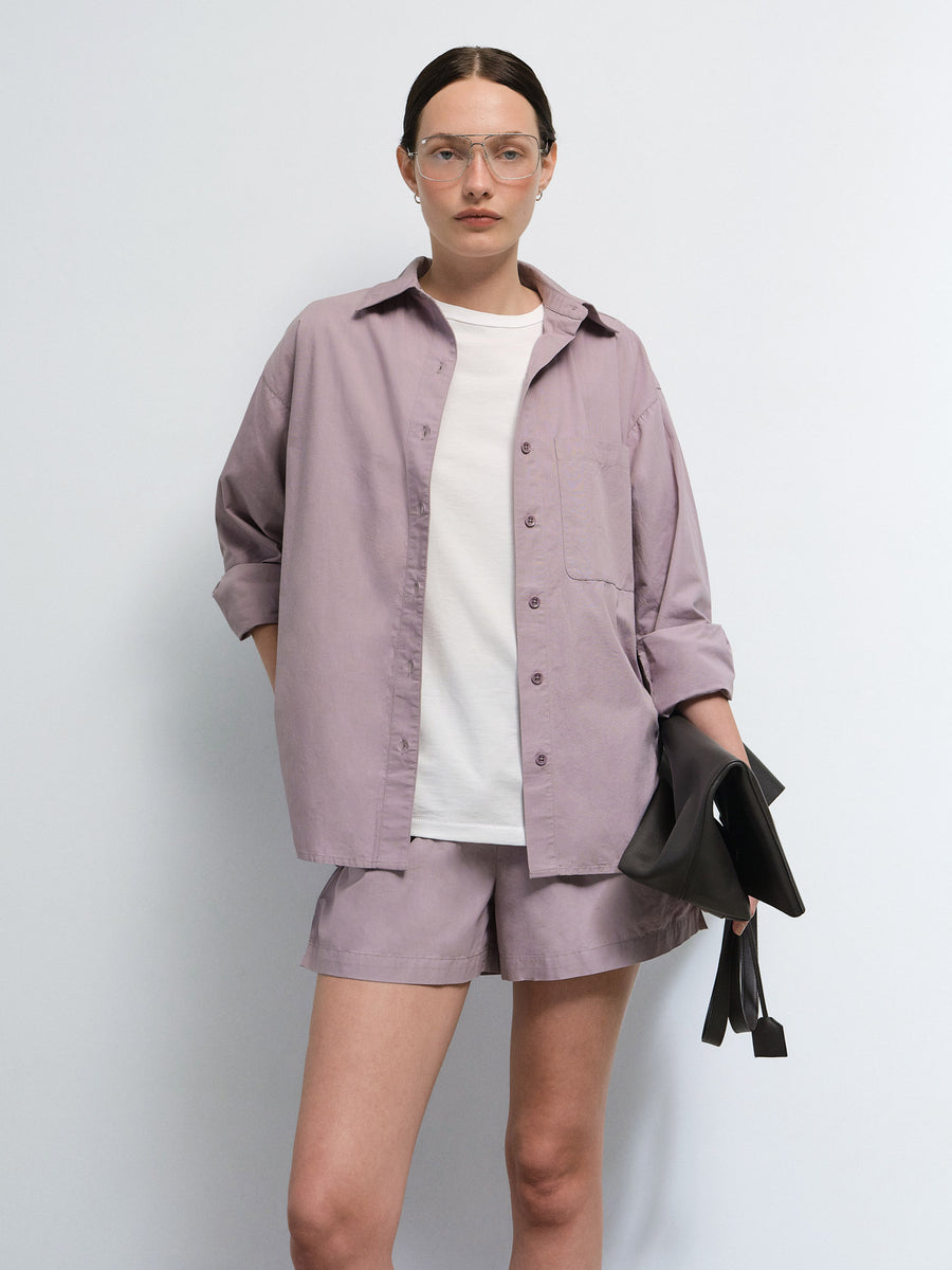 Organic Poplin Long Sleeve Button Down