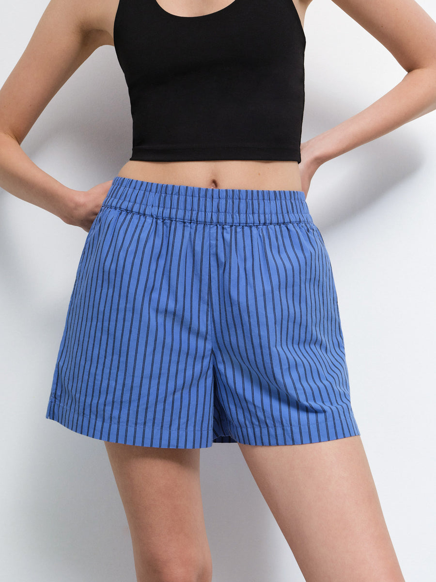 Organic Poplin Striped Short