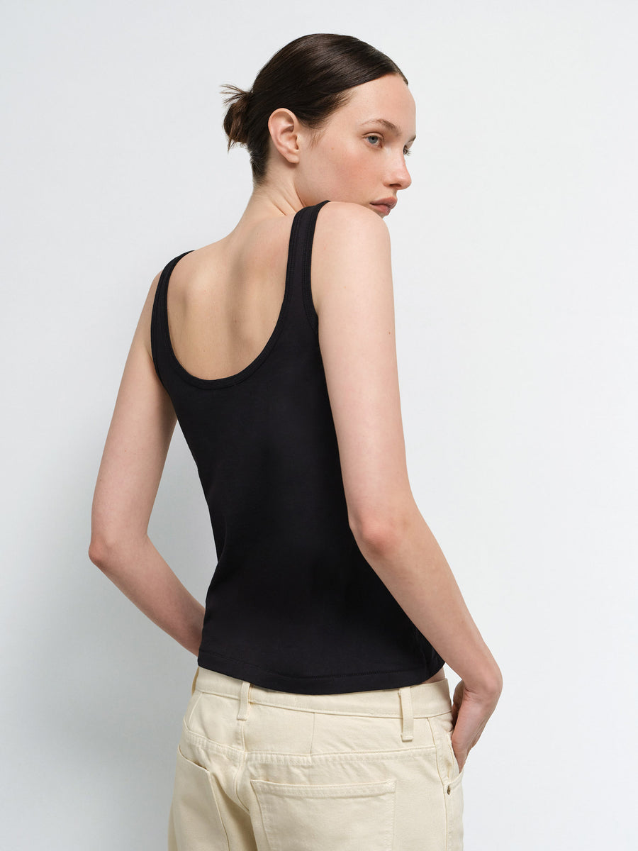 Organic Pima Layering Tank in Cobalt — product photo