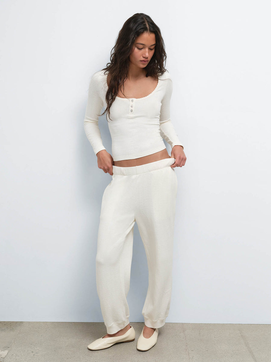 Organic Pointelle Jogger