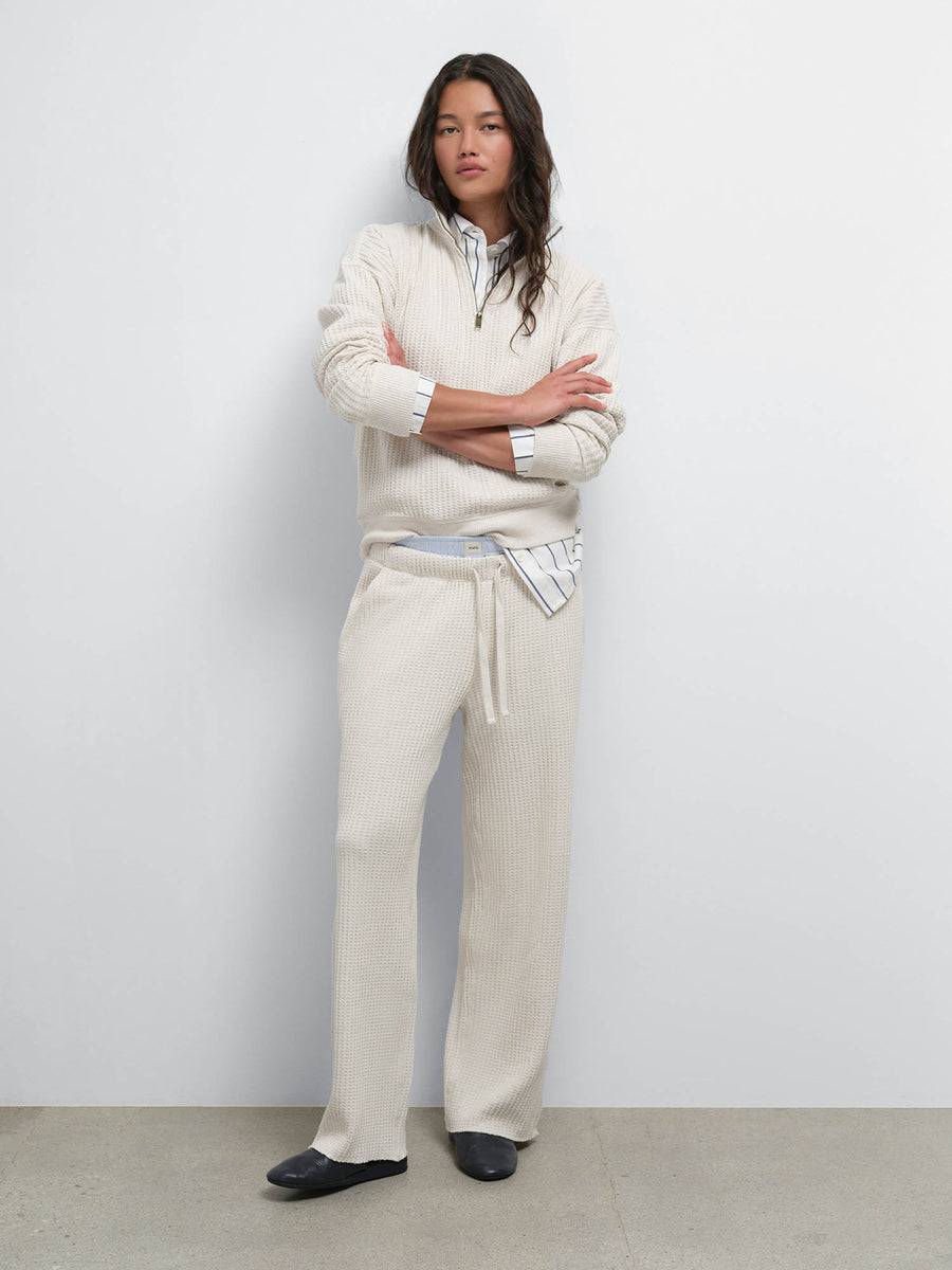 Organic Waffle Collared Half-Zip Sweatshirt