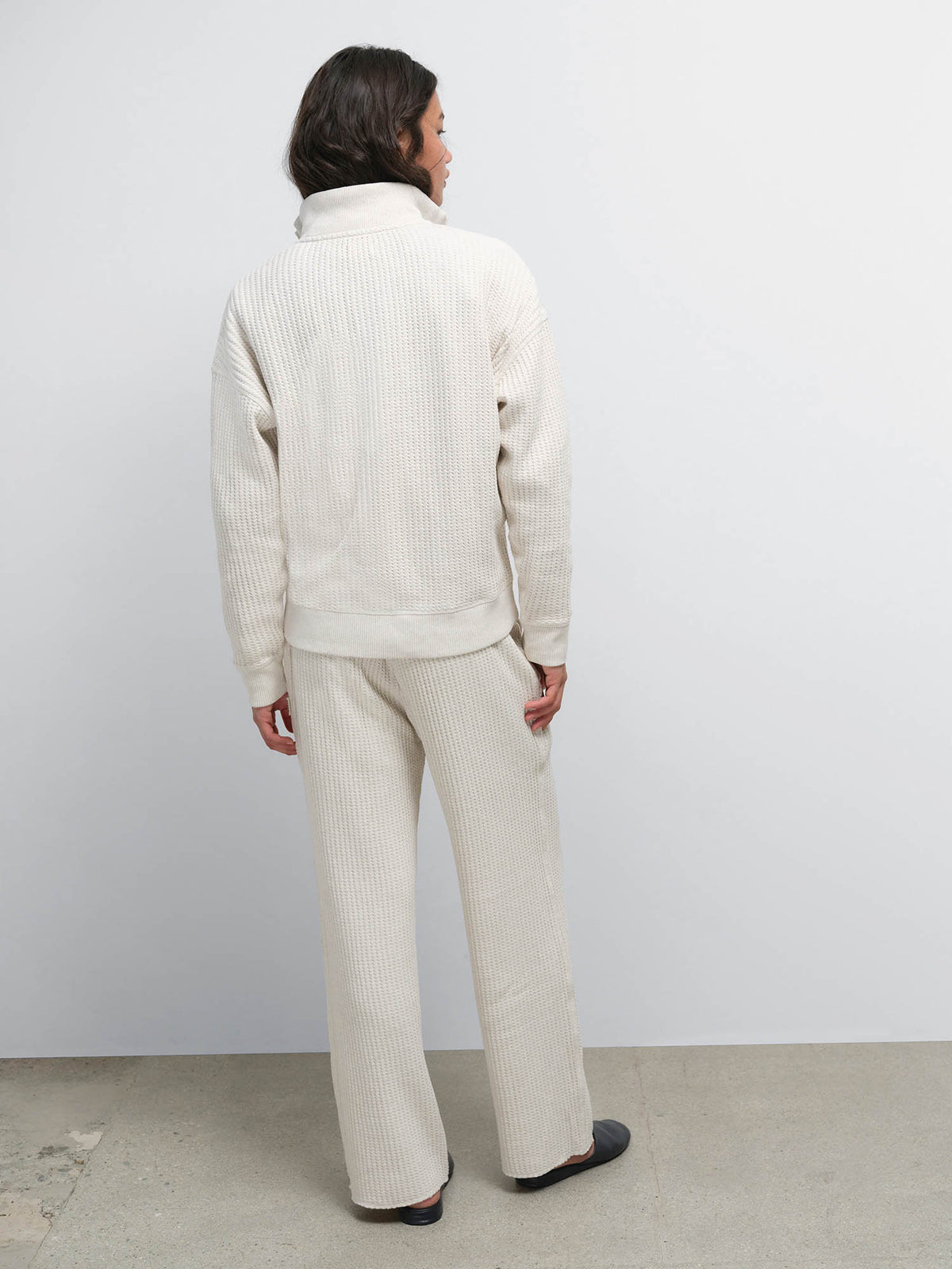 Organic Waffle Collared Half-Zip Sweatshirt