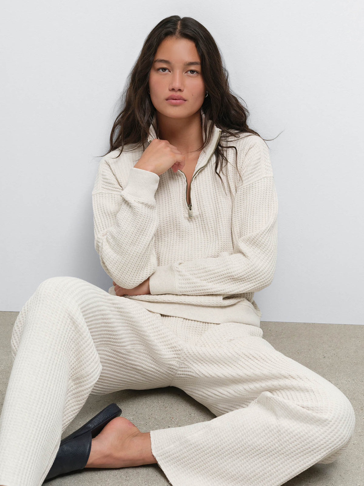 Organic Waffle Straight Leg Sweatpant