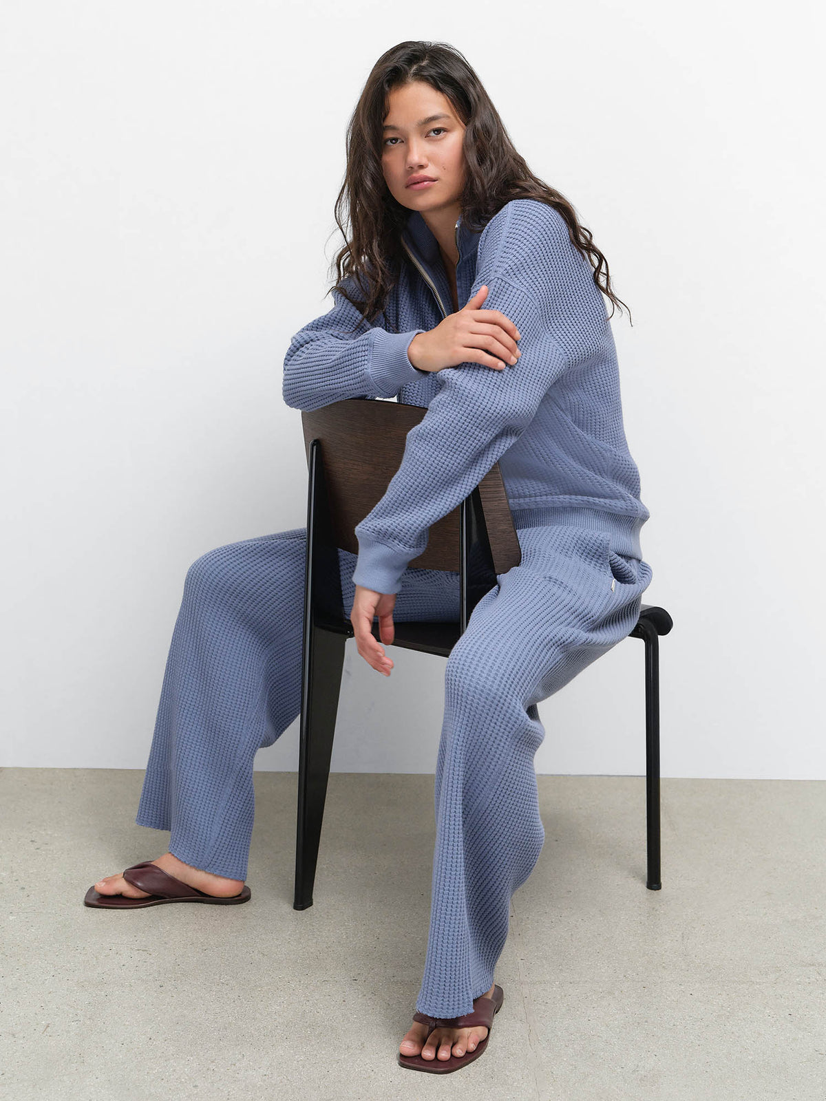Organic Waffle Straight Leg Sweatpant